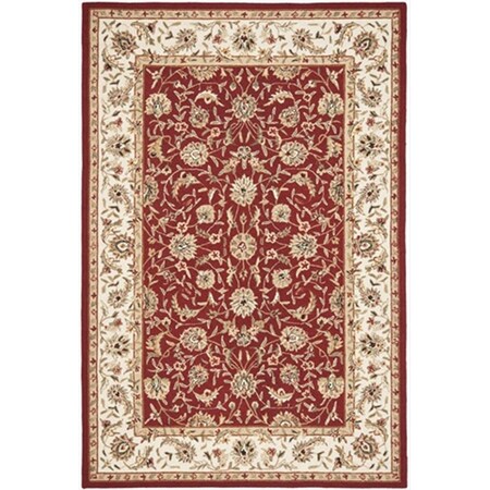 Safavieh 4 x 4 ft. Round Country and Floral Chelsea Burgundy and Ivory Hand Hooked Rug HK78B-4R